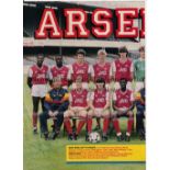 ARSENAL AUTOGRAPHS Two double page magazine team groups from the late 1980's, one signed by 19 of