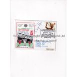 LIVERPOOL / EMLYN HUGHES AUTOGRAPH First Day cover for Liverpool at home v Eintracht Frankfurt 12/
