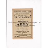 BRENTFORD Programme for the home Victory Cup match v Army 1/5/1946. Generally good