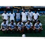 ENGLAND Two autographed 12 x 8 photos of the team that defeated Brazil in 1984 posing for