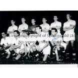 ENGLAND Six autographed 12 x 8 photos of squads / line ups prior to Internationals 1950s - 1970s