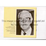 SIR STANLEY ROUS / AUTOGRAPH Programme for the Ninetieth Birthday Celebration 25/4/1985 organised by