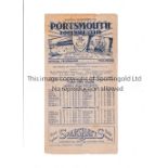 1947 PORTSMOUTH V MANCHESTER UNITED Programme for the game at Fratton Park on 27/12/47, tear at