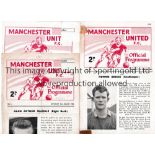 MANCHESTER UNITED RESERVES Nineteen programmes for the reserve games at Old Trafford in 1962/3