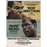 MIKE TYSON V FRANK BRUNO 1989 On site programme for the fight at the Las Vegas Hilton, USA 25/2/
