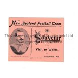 RUGBY UNION 1905 WALES V NEW ZEALAND ALL BLACKS The All Blacks 12 page booklet titled The New