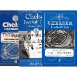 CHELSEA Three programmes including 2 home Reserve team v Arsenal 17/2/1951 Championship Final,