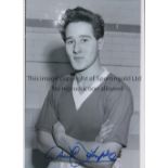 DEREK TEMPLE Five autographed 12 x 8 b/w photos of the Everton centre-forward posing and in action