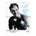 ROCKY MARCIANO / AUTOGRAPH A 10" X 8" b/w Promo photo issued by Al Falloni Enterprises Inc.,