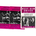 WEST HAM UNITED V MANCHESTER UNITED 1967 Three programmes for the League matches at West Ham 6/5/