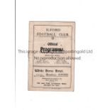 ILFORD V LEYTONSTONE 1914 Programme for the London Cup match at Ilford 10/1/1914, slight