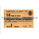 1954 WORLD CUP Original ticket for the game in Bern on 17/6/54, West Germany v Turkey, slight