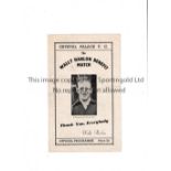 CRYSTAL PALACE Programme for the Walley Hanlon Benefit match v London 30/4/1954 including Barnes,