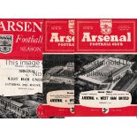 ARSENAL V WEST HAM UNITED Four programmes for matches at Arsenal, 51/2 Combination, folded and