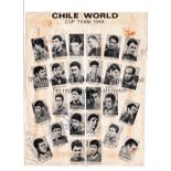 1966 WORLD CUP / CHILE AUTOGRAPHS A 10" X 8" sheet with portraits of the squad, 10 of which have