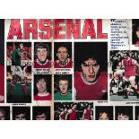 ARSENAL 1975/6 AUTOGRAPHS A signed double page spread signed by all 18 players pictures. Generally