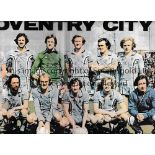 COVENTRY CITY 1976/7 AUTOGRAPHS A signed double page colour team group signed by 11 players.