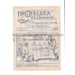 CHELSEA Programme for the home League match v Liverpool 27/12/1932, slight horizontal crease, team