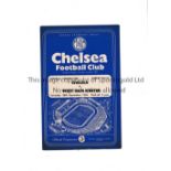 CHELSEA V WEST HAM UNITED Four programmes for Football Combination matches at Chelsea, 55/56, 56/57,