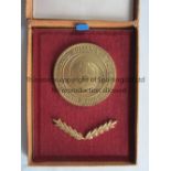 ROMANIA V WALES 1992 Large boxed commemorative medallion from the Romania F.A. presented to a