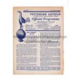 TOTTENHAM HOTSPUR V ARSENAL 1950 Programme for the Eastern Counties League match at Tottenham 21/1/