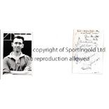 WREXHAM AUTOGRAPHS 1956/7 A 5" X 3.5" b/w Press photo of leading goal scorer Ron Hewitt signed on
