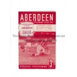 ABERDEEN V LEITH ATHLETIC 1949 Programme for the League match at Aberdeen 13/8/1949, slightly