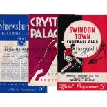SWINDON TOWN Seventeen programmes for 1952/3 including 4 homes v Bournemouth, Bristol City,