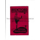 BRENTFORD Programme for the home League match v Blackpool 29/4/1939, horizontal crease. Generally