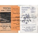 1940'S FOOTBALL PROGRAMMES Ten programmes: Chesterfield v Grimsby Town 18/9/1943, worn inside and