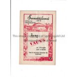 SUNDERLAND V MOTHERWELL 1950 Programme for the Friendly at Sunderland 11/2/1950, slightly creased.