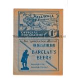 MILLWALL V EXETER CITY 1937 Programme for the League match at Millwall 17/4/1937. Generally good