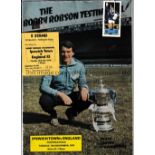 GEORGE BEST Programme and ticket for the Bobby Robson Testimonial 13/11/1979 at Ipswich. Best on the