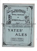 TRANMERE ROVERS V BARROW 1925 Programme for the League match at Tranmere 14/2/1925, slightly