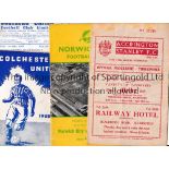 SWINDON TOWN Thirteen away programmes in 1958/9 includes Accrington postponed and rearranged