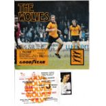 GEORGE BEST Programme and unused ticket for Fulham away v Wolves 19/2/1977. Best, Bobby Moore and