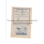 CORK UNITED V SHAMROCK ROVERS 1945 Programme for the League match at Cork 16/12/1945, very