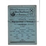 WEST HAM UNITED Programme for the home FL South match v Portsmouth 27/11/1943, very slightly