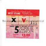 ARSENAL Ticket for the home FA Cup tie v Leicester City 15/2/1975. Good