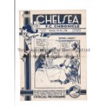 CHELSEA Programme for the home League match v Brentford 12/12/1936, horizontal crease. Generally