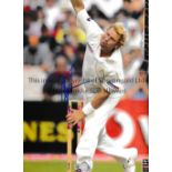 CRICKET AUTOGRAPHS / SHANE WARNE / BRIAN LARA Six large signed double page colour pictures issued by
