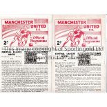 MANCHESTER UNITED RESERVES Thirty nine home programmes 1963/4 x 18 and 1964/5 x 21. Majority have no