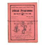 TOTTENHAM HOTSPUR Gatefold programme for the home League match v Middlesbrough 26/12/1913, slight