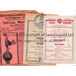 ARSENAL Programme for 3 away matches v Chelsea 1946/7 FA Cup at Tottenham, worn and minor paper