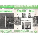 HIBERNIAN Two home programmes for Friendlies v Scotland 22/11/1954, staple removed and v Scotland