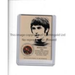 GEORGE BEST / AUTHENTICATED INK U.S. issue card and 1964 uncirculated Lincoln Cent for Best's