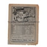 MILLWALL Programme for the home League match v Brentford 21/2/1925, minor paper loss around the