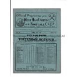 WEST HAM UNITED V TOTTENHAM HOTSPUR 1938 Programme for the League match at West Ham 2/4/1938.