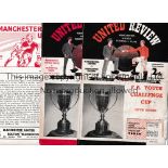 MANCHESTER UNITED Five home programmes for F.A. Youth Cup ties 1957/8 v Doncaster, token missing,