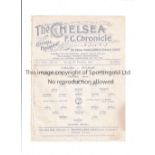 CHELSEA Single sheet home programme v Fulham London Professional Charity Fund 8/11/1926. Ex Bound